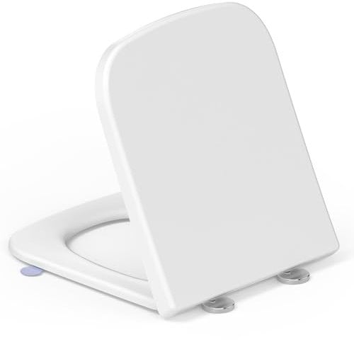 Toilettendeckel mit Absenkautomatik Eckig,YEAUPE RPO WC Sitz Quick-Release zur einfachen Reinigung, Urea-Duroplast, abnehmbar bis 150 kg belastbar,42,2 * 36,2 * 4,4CM
