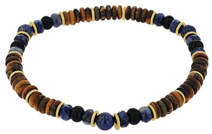 Amor Armband Edelstahl Herren Armschmuck, mit Lapis, 21 cm, Gold, Kommt in Schmuck Geschenk Box, 2040317