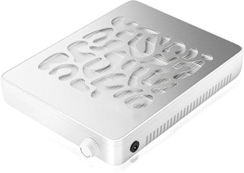 Bekasa Nail Dust Collector with 30 Pcs Filter Papers, 600PA Powerful Vacuum Fan Dust Collector Nail Dust Extractor Adjustable Gear Nails Manicure Pedicure Tool for Acrylic Nail Polishing, Salon