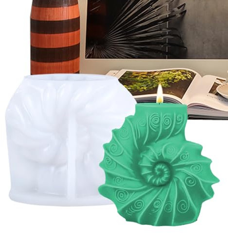 Silicone Candle Molds, Resin Casting Forms, Easy Release Semi Transparent Molds, Heat Resistant Plaster Tools, Conch Shape for Candy Crafts Chocolate Decorations