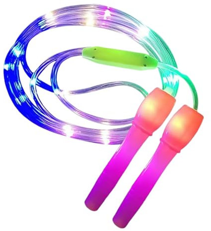 Corde de fitness, corde à sauter lumineuse à DEL, corde à sauter lumineuse, 250 cm, éclairage LED coloré, pratique rechargeable, poignées antidérapantes, pour, adultes