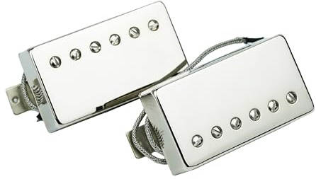 Guyker Alnico 2 Gitarren-Tonabnehmer, Hals und Steg Gitarre Humbucker Pickup Set Ersatzteil für LP Style E-Gitarre, LPA2 Nickel