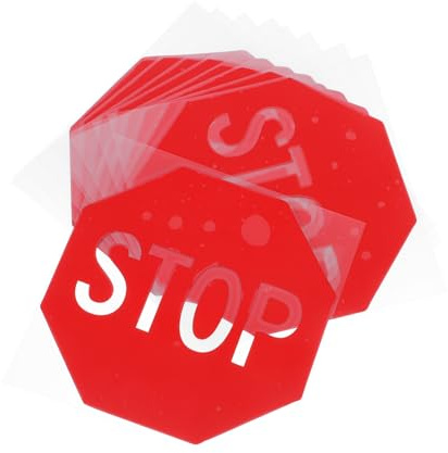 Gadpiparty 10 Stück Stoppschild Aufkleber Rot Selbstklebend Wetterfest Warnhinweis für Innen Außen Notfall Stop Verkehrsschild Sicherheitsschilder zur Unfallverhütung