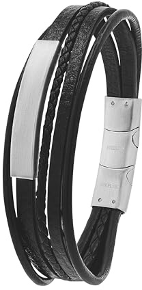 TOM TAILOR - Herren Armband Edelstahl - Silberfarben - Stab Anhänger