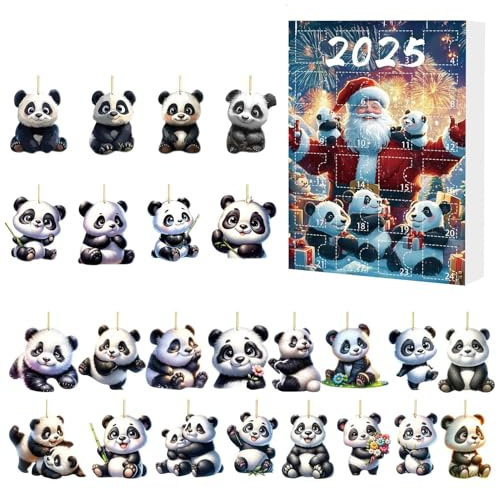 Adventskalender Weihnachten 2025 2D Acryl Panda Anhänger Adventskalender