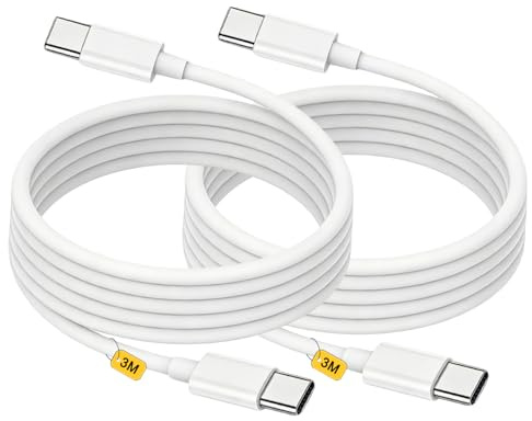 USB C to USB C Charger Cable,3M Long i Phone Type C Charging Lead 2Pack Fast Charging Wire USBC Charger Cables for iPhone 17 Pro Max/17 Air/16/16 e/16 Pro/15 Plus, iPad Pro/Air/Mini,Mac