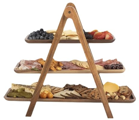 Generico Espositore Per Dessert A 3 Livelli, Alzata Per Torta In Legno Massello, Alzata Per Antipasti Da Tavola, Supporto Per Cupcake, Alzate Per Buffet, Per Feste, Compleanni, Matrimoni