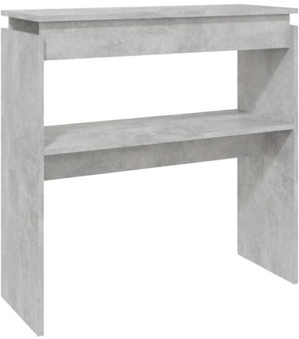 HGKMBRY Tavolo consolle grigio cemento, 80 x 30 x 80 cm, in legno, tavolo da corridoio con ripiano per chiavi e decorazioni, tavolino sottile per corridoio, soggiorno e ufficio