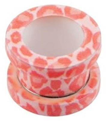 eeddoo Flesh Tunnel Leopard Pink-Weiß Edelstahl 20 mm