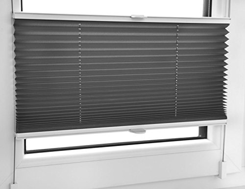 KS Handel 24 PLISSEE FALTROLLO 110x200 cm ANTHRAZIT INKL. KLEMMTRÄGER Jalousie - MEGA Auswahl IM Shop - 80 Breiten - 12 Farben