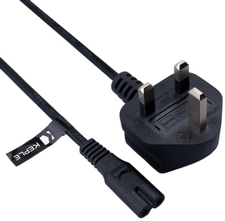UK Mains Power Lead 2 Pin Fig 8 Cable Compatible with XBox Sky Box PS Sony Playstation 1 2 3 4 5/3 Pin Wall Cord to Figure 8 C7 (5m / 16ft)