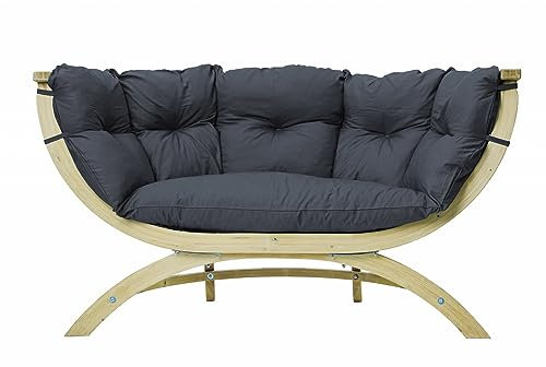AMAZONAS Lounge Sofa Siena Due Anthracite aus FSC Fichtenholz ca. 170 x 95 x 65 cm bis 250 kg in Dunkelgrau