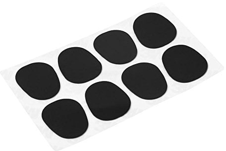 Dilwe 8 Stück Mundstück Patch, 0,8/0,5/0,3 mm Dicke Pad aus Naturkautschuk für Sopran Alto Tenor Saxophon Sax Klarinette(Schwarz-0.5mm Dicke-Großes Oval)
