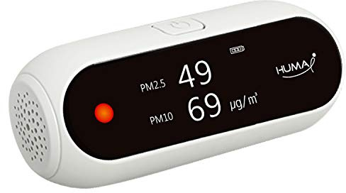 Huma-i White (HI-100) medidor portátil de la Calidad del Aire. Mide las Partículas Finas (PM2.5 y PM10), con gran precisión. Sensores fabricados en Suiza.