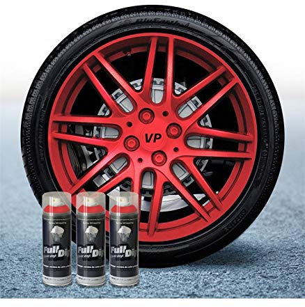 FULL DIP Felgen-Set aus Flüssigvinyl, 3 Sprays, Rot Metallic