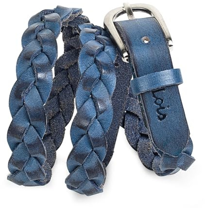 Breit Ledergürtel für Damen, Gürtel 3 cm Breit, Ledergürtel Blau, Eleganter