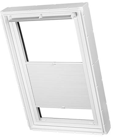 Ventanara® Dachfenster Waben Plissee ohne Bohren passend für Velux Fenster Plisseerollo Faltrollo verspannt Klebemontage (FK06, Weiß Verdunkelnd)