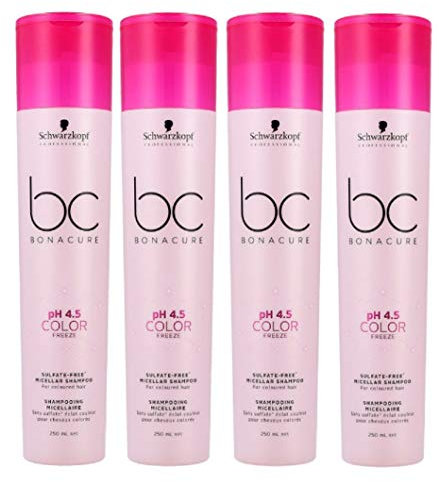 4er Schwarzkopf Professional Bonacure ph 4.5 Color Freeze Micellar Sulfate Free Shampoo 250 ml