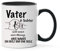 Farbwuselei Tasse Vater und Tochter nicht immer einer Meinung aber immer ein Herz und eine Seele schwarz