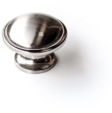 35mm Diameter Brushed Nickel Knob for Kitchen Cabinets, Drawers, Furniture and Bedrooms