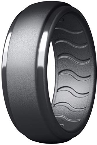 Dookeh Silikonring für Männer, Silikon-Ehering für Männer, Eheringe aus Gummi für Männer (F-Cast Iron, 8)