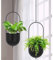 ibigbean Set of 2 Metal Hanging Planters Flower Pots Matte Black Big Size Pots Mid Century Modern for Home Dector Indoor & Outdoor