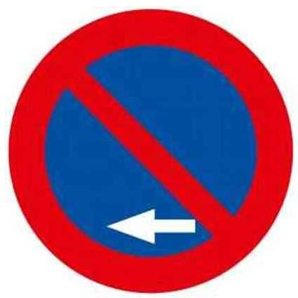 Ferretelix Señal metálica vial R-308g Prohibido aparcar a la izquierda 50 cm G