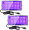 Eleganted 2pcs 50W Lumière Noire, Lumière Noire Projecteur UV LED, Imperméable IP65 UVA Blacklight, Noire Lampe Extérieur pour Scène, Fête, Étape, Halloween, Jardin