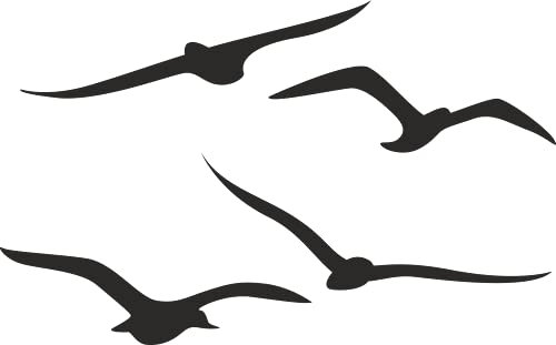 Don Cappello 4-TLG. Vögel Vogelschutz 02 Aufkleber Fenster Sticker Glasschutz Wintergarten Schwarz