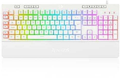 Redragon K512 Shiva White, RED-K512W-RGB, mehrfarbige RGB-Hintergrundbeleuchtung, Membrantastatur