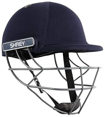 Shrey Performance Cricket-Helm aus Stahl mit Netztasche, 4 runde Herren-Sets (L)