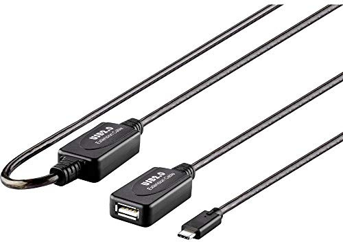 Renkforce USB-Kabel USB 2.0 USB-C® Stecker, USB-A Buchse 7.50 m Schwarz vergoldete Steckkontakte RF-4752800