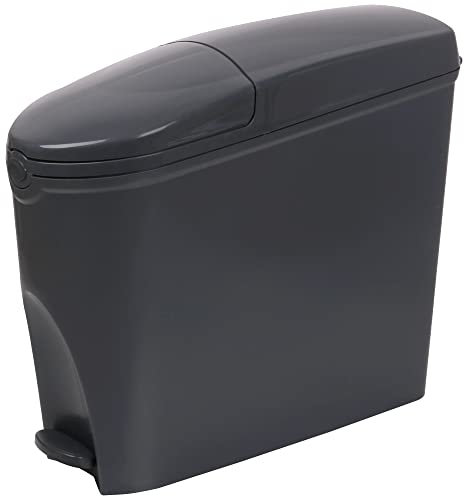SUPAWASH-PRO Sanitary Bin 20L Slimline Washrooms Toilets Hygienic Disposal Pedal Container Bins for Female Ladies And Baby Hygiene Products - 20 litres Grey