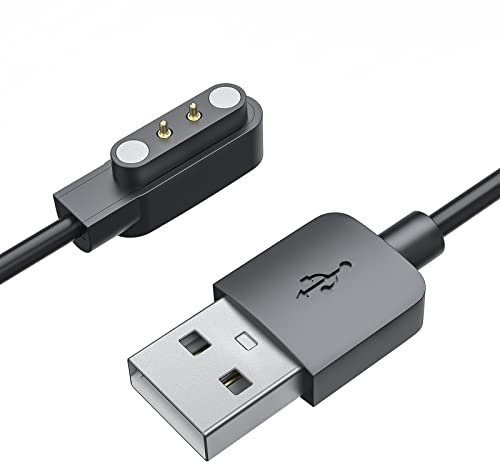 TiMOVO USB Ladekabel, 1 Stück Smartwatch Ladegerät Kompatibel mit YAMAY SW022 AGPTEK LW11 Ticwatch GTX/CXB01/Imlab kw66 Magnetisch Ladekabel 60cm Ersatz Ladegerät Kabel für Smart Watch, Schwarz