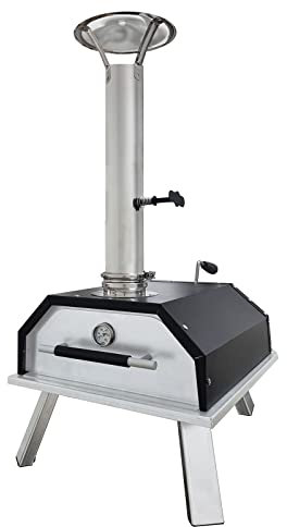 La zappa Forno a legna e carbone per pizze in acciaio inox da esterno con piedi pieghevoli Made in Italy