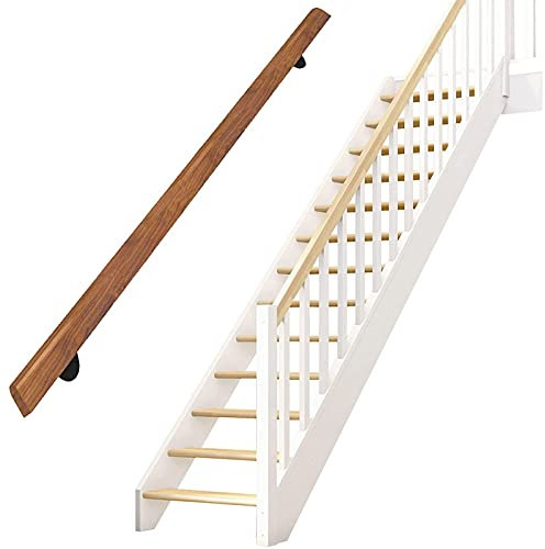 Treppenhandläufe, 30-600 cm, rutschfeste Holz-Kiefern-Treppen-Handläufe, Handläufe, Korridor-Stützstange, Treppen, Veranda, Deck, Handlauf (Größe: 9F
