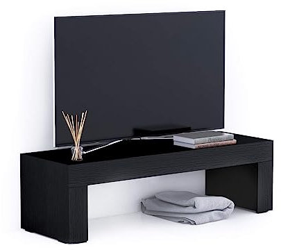 Mobili Fiver, Meuble TV Evolution 120x40, Frêne Noir, 120 cmx40 cmx35 cm, Meuble TV Design pour TV jusqu'à 50'' TV, Made in Italy