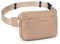 UTO Bauchtasche Damen Herren PU-Leder Mode Gürteltasche Leichte Hüfttasche mit 3 Reißverschlusstaschen im Freien Einkauf Reisen Wandern Aprikose