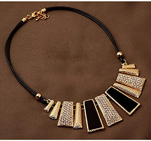 Bysonglezai Halskette Damen Anhänger Geschenk Frauen Kette Halskette Anhänger Collier Femme Für Damen Mode Boho Colar Vintage Maxi Accessoires Geschenk Schwarz