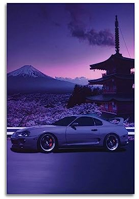 LADV JDM Sportwagen-Poster für Supra MK4 Rennwagen, dekoratives Gemälde, Leinwand, Wandkunst, Bild, 30 x 45 cm