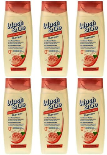 6x Wash & Go Intense Softness Shampoo mit Rosenwasser,200ml (6er Pack)