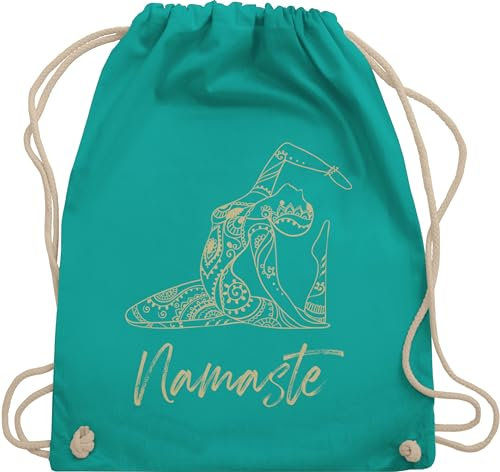 Shirtracer Turnbeutel Rucksack - Taschen - Namaste Yoga Geschenk Mandala - Unisize - Türkis - meditations tasche yoga-tasche joga baumwolle meditation geschenke fans für alles motiven mit motiv