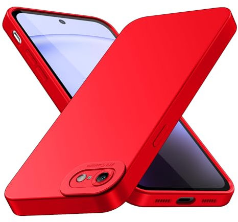 Tenphone Coque pour iPhone SE 2022 / SE 2020 et iPhone 8/7 (4,7), Housse Etui de Protection en Silicone Souple, Cover Antichoc avec Protege de Camera, Compatible avec IP SE 3/8/7 TPU (Rouge)