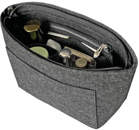 DongMaple Taschenorganizer für Longchamp Organizer, Taschen Organizer Shopper mit Reißverschluss, Innentasche für Handtaschen Organizer, Grau M