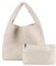 Handgefertigte gewebte Tasche für Damen, veganes Leder, Unterarmtasche, Reisetasche, Umhängetasche, Handtasche, Strandtasche, Geldbörsen, Beige, 14.25*4.8*12.25 inch