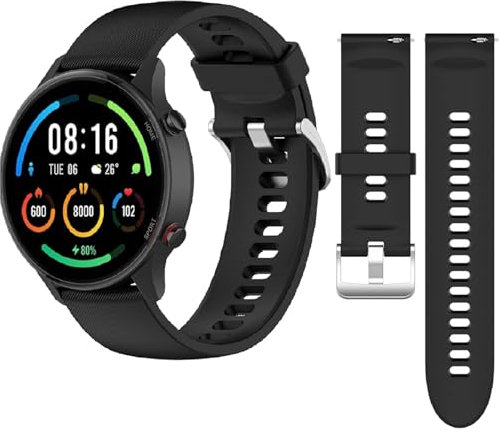 Bracelet pour Xiaomi Mi Watch S1 Active, 22mm Silicone Souple Bracelets de Remplacement Respirant Compatible avec Mi Watch Color Sport, Bracelets de Montre Intelligente Boucle à Dégagement Rapide