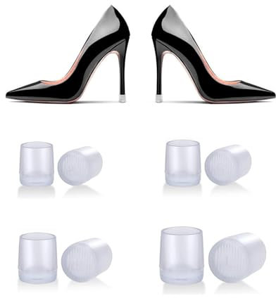 BPTRKOM 8 Paia Trasparente Tacco Alto Copre- coperture Tacchi Alti Riparazione Inserti Ricambio Punte Guardia Scarpe da Donna Stivali Matrimoni Erba Giardino(Trasparente: 4 Dimensioni)