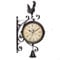Syfunlv Bahnhofsuhr doppelseitig,Retro Wanduhr,Gewöhnlicher Glasspiegel,Retro Style Uhr,New York, Retro, Batterie, analog, Wanduhr Vintage Deko, für Bahnhof Korridoren Gärten Wohnzimmer. (Style II)