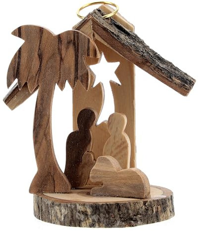 Holyart Addobbo Albero Legno ulivo Natività Mini 6 cm