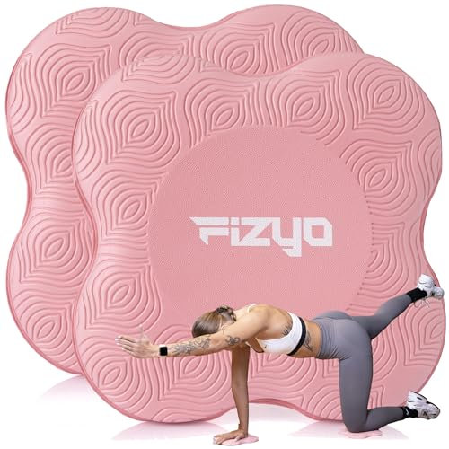 Fizyo Set di 2 tappetini per ginocchia da yoga, ginocchiere antiscivolo, ideali per yoga, pilates e ginnastica, cuscini per polso e gomito, supporto per esercizi (Rosa)